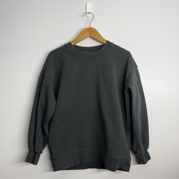 Lululemon Perfectly Oversized Crew Graphite Grey Size 4 23.5” PTP - Picture 1 of 4